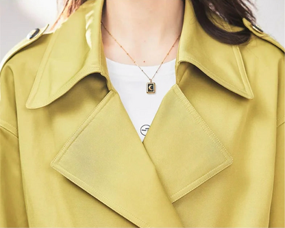 🍒Short Windbreaker Jacket for women's spring and autumn popular trench style high-end casual fashion outerwear Don’t WIND up with boring jackets take a BREAK(er)