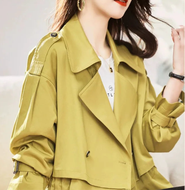 🍒Short Windbreaker Jacket for women's spring and autumn popular trench style high-end casual fashion outerwear Don’t WIND up with boring jackets take a BREAK(er)