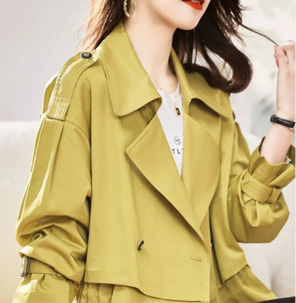 🍒Short Windbreaker Jacket for women's spring and autumn popular trench style high-end casual fashion outerwear Don’t WIND up with boring jackets take a BREAK(er)