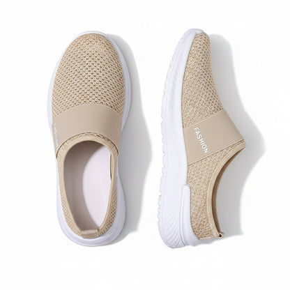 🍒Women slip on casual shoes mesh footwear breathable summer holiday footwear beach slides rubber sole Mules  Move Into Mesh Movers