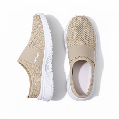 🍒Women slip on casual shoes mesh footwear breathable summer holiday footwear beach slides rubber sole Mules  Move Into Mesh Movers