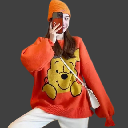 🍒Spring autumn sweaters long sleeve oversize cartoon knitwear for women fun pullovers casual outdoor wear Jump Into Funimation