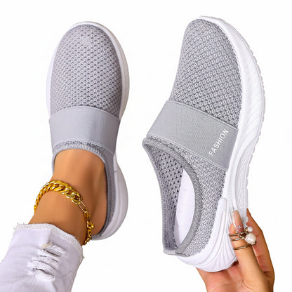 🍒Women slip on casual shoes mesh footwear breathable summer holiday footwear beach slides rubber sole Mules  Move Into Mesh Movers