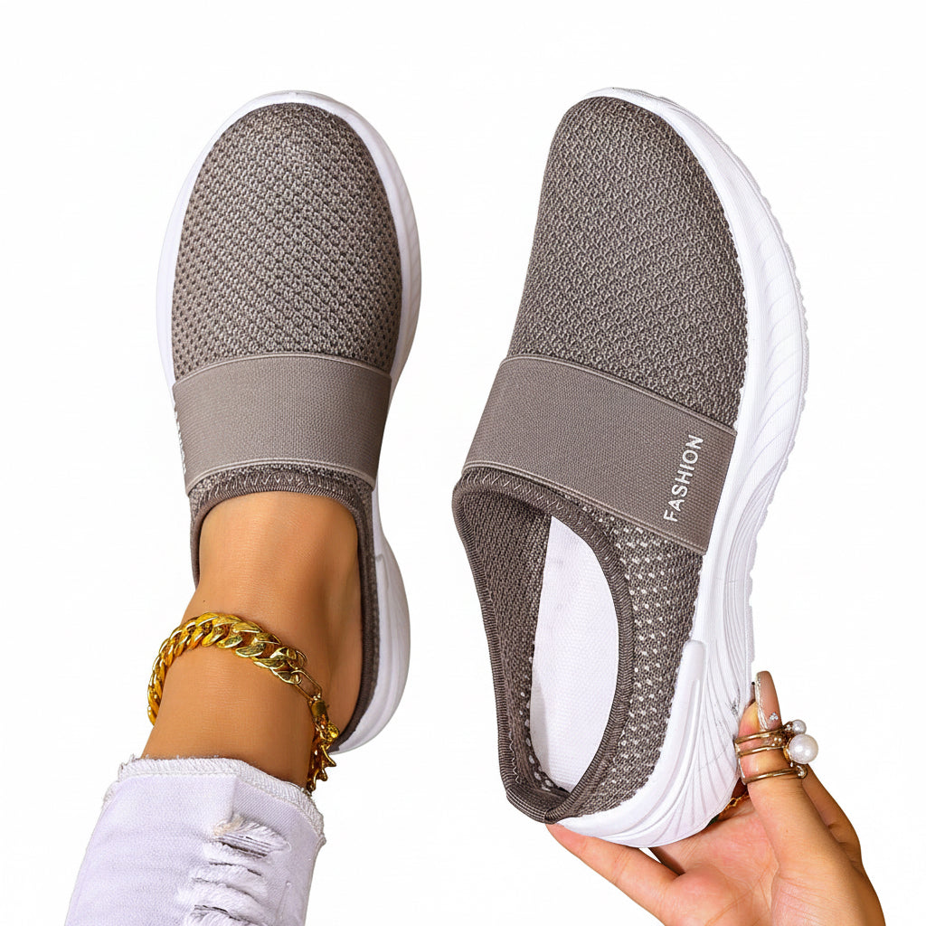 🍒Women slip on casual shoes mesh footwear breathable summer holiday footwear beach slides rubber sole Mules  Move Into Mesh Movers