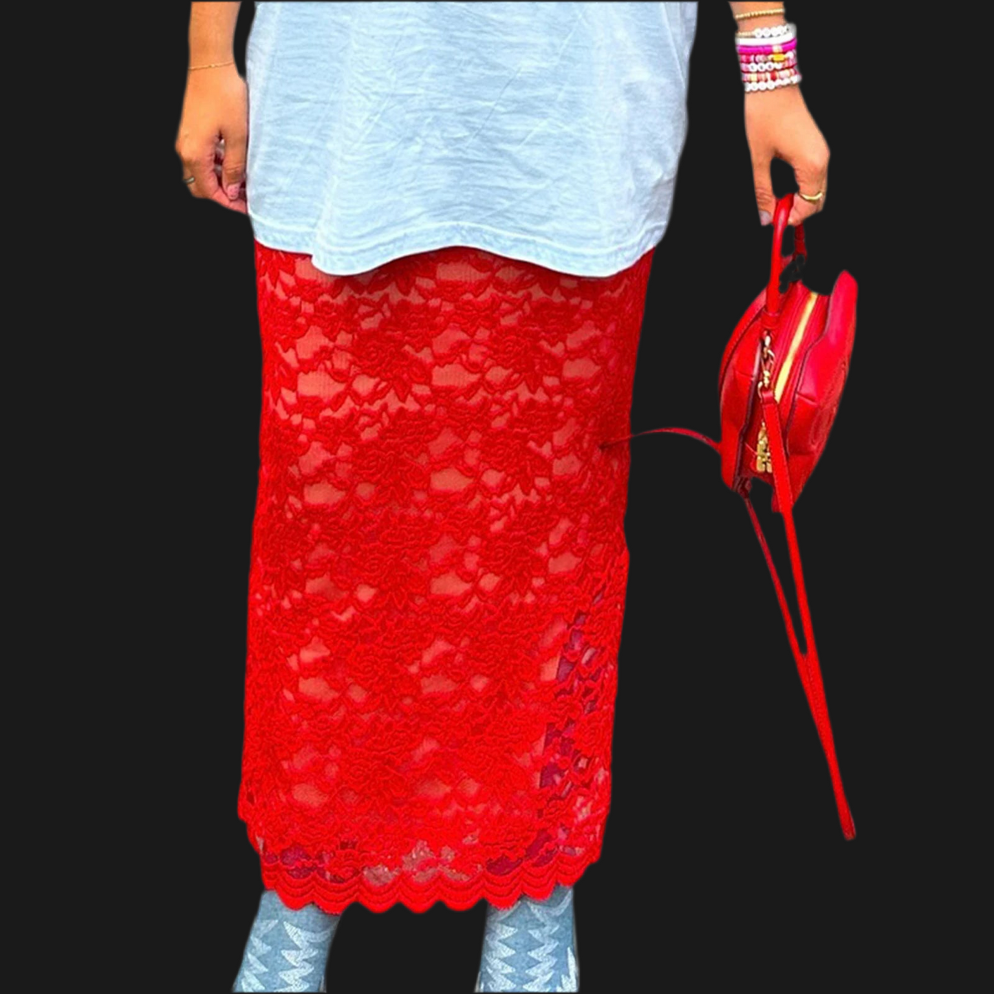 🍒Lace long skirt black elegant low waist solid colour see-through  fashion maxi smart casual clothing                        Transfomation Transparents