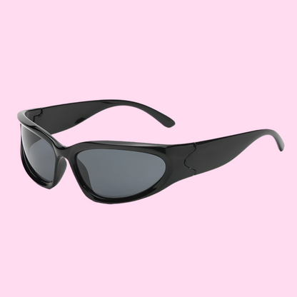 🍒Wrap around sunglasses Y2k luxury sunglasses women sun glasses 2000'S shades glasses high protection UV400 sunnies female eyeglass sunshade Slick Silver Sunnies