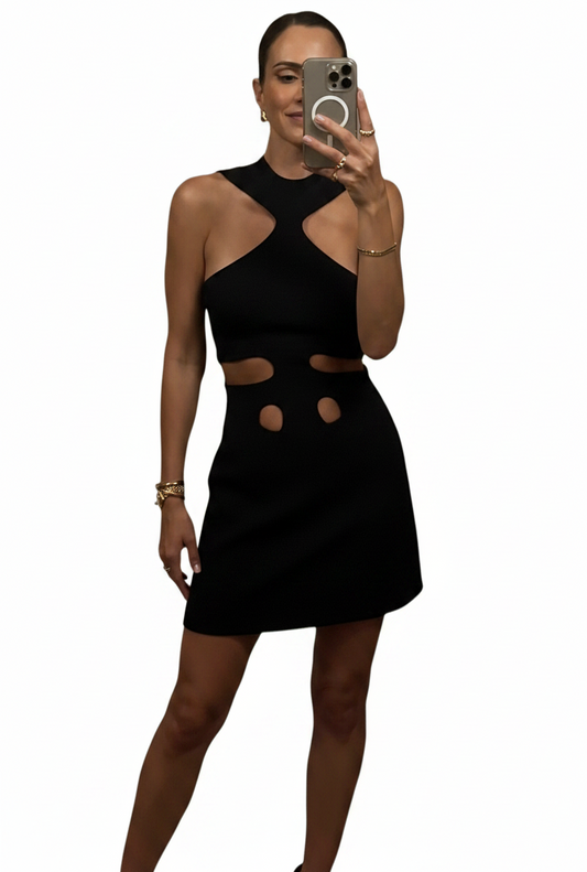 🍒Women's sleeveless dress hollow out mini outfit spring summer chic female fashion wear holiday resort clothing beach party clothes A wHOLE Lotta Fun In The Sun