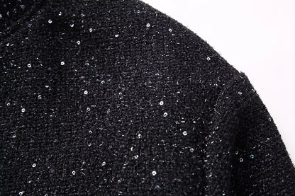 🍒Shine sequin jacket Y2k stand collar short coats for women long sleeve shiny outerwear autumn winter occassion party wear clothing Glisten In Glitz