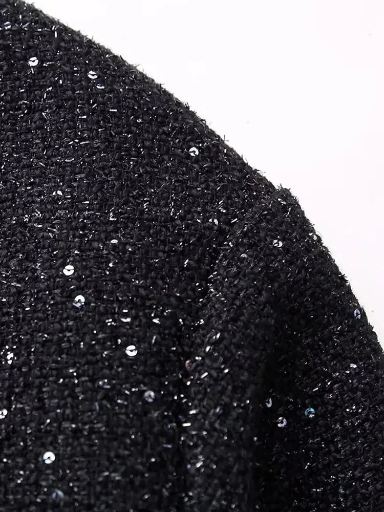 🍒Shine sequin jacket Y2k stand collar short coats for women long sleeve shiny outerwear autumn winter occassion party wear clothing Glisten In Glitz