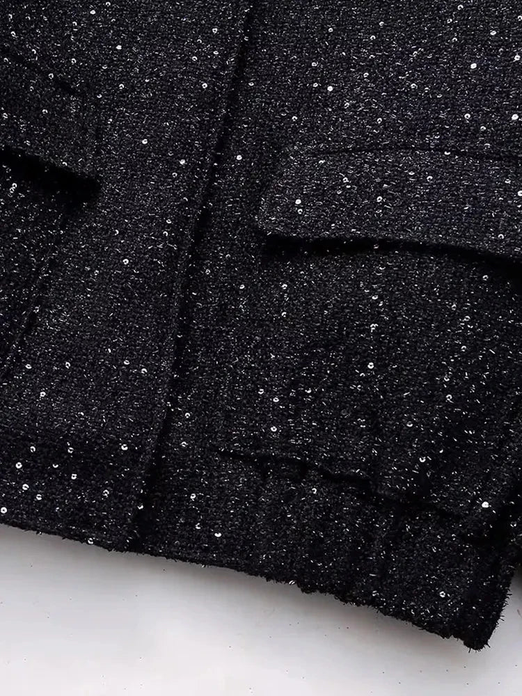 🍒Shine sequin jacket Y2k stand collar short coats for women long sleeve shiny outerwear autumn winter occassion party wear clothing Glisten In Glitz