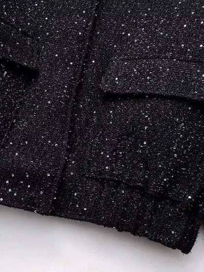 🍒Shine sequin jacket Y2k stand collar short coats for women long sleeve shiny outerwear autumn winter occassion party wear clothing Glisten In Glitz