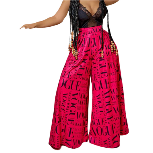 🍒Extra wide leg pants printed long trousers loose high waist comfortable trendy flared bottoms smart casual fashion women occasion party wear Speak Style