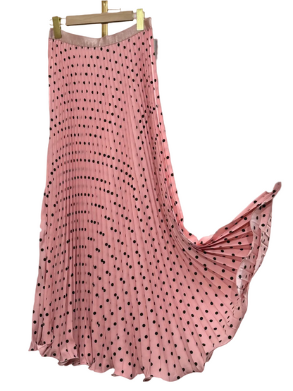 🍒Chiffon skirts maxi elasticated polka dot clothes a-line fashion wear all season clothing high waisted smart casual women occasion wear Delightfully Dress Dotty