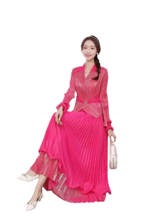 🍒Designer outfits for women fashion dress with collar jacket ruffle hem dress party occasion clothing high stretch garment approximately english size (12-16) Dont Be A Lemon Get An Orange  or…