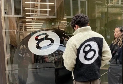 🍒Oversized street wear jacket reversable coat letter No. 8 billiard embroidery Y2K clothes unisex casual wear zipper casual jacket cotton clothing Try Your Luck