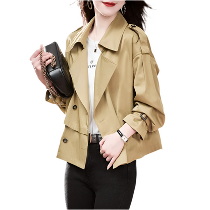🍒Short Windbreaker Jacket for women's spring and autumn popular trench style high-end casual fashion outerwear Don’t WIND up with boring jackets take a BREAK(er)