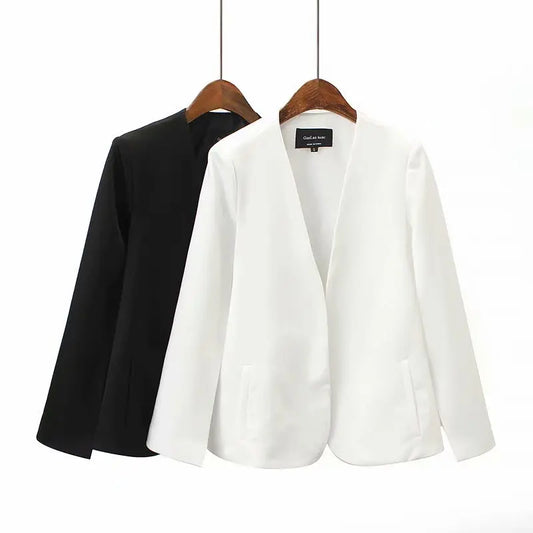 🍒Jacket spring autumn suit jacket for women cardigan Jacket open sleeves V-neck cape casual loose clothing summer office wear You Cant Blanc This Black Aw-'white