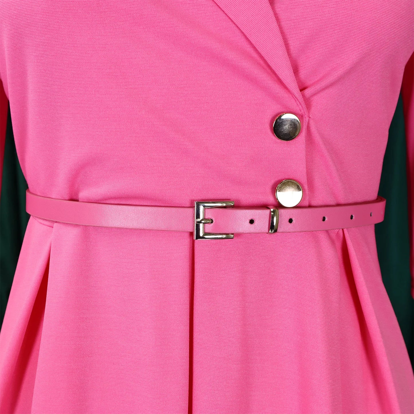 🍒High quality work dresses fit and flare women casual v-neck pleated outfit stretch fabric elegant office wear smart casual clothes Fit This Flare Into Your Wardrobe