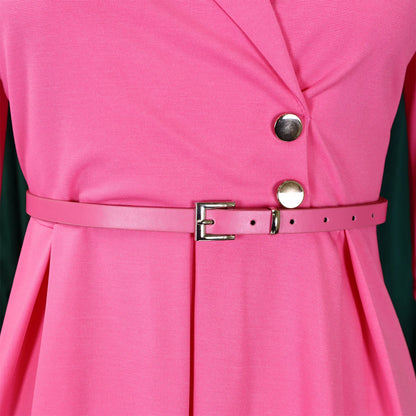 🍒High quality work dresses fit and flare women casual v-neck pleated outfit stretch fabric elegant office wear smart casual clothes Fit This Flare Into Your Wardrobe