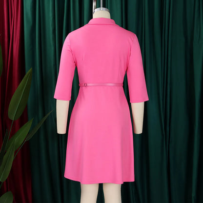 🍒High quality work dresses fit and flare women casual v-neck pleated outfit stretch fabric elegant office wear smart casual clothes Fit This Flare Into Your Wardrobe