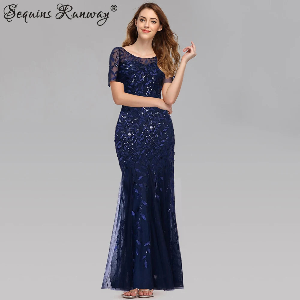 🍒Sequin maxi cocktail dress long bridesmaid prom outfit for special occasion party club bodycon vintage style clothing You'll Fish This Mermaid Out Time &Time