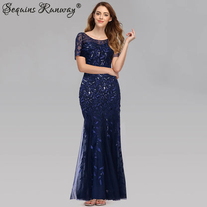 🍒Sequin maxi cocktail dress long bridesmaid prom outfit for special occasion party club bodycon vintage style clothing You'll Fish This Mermaid Out Time &Time