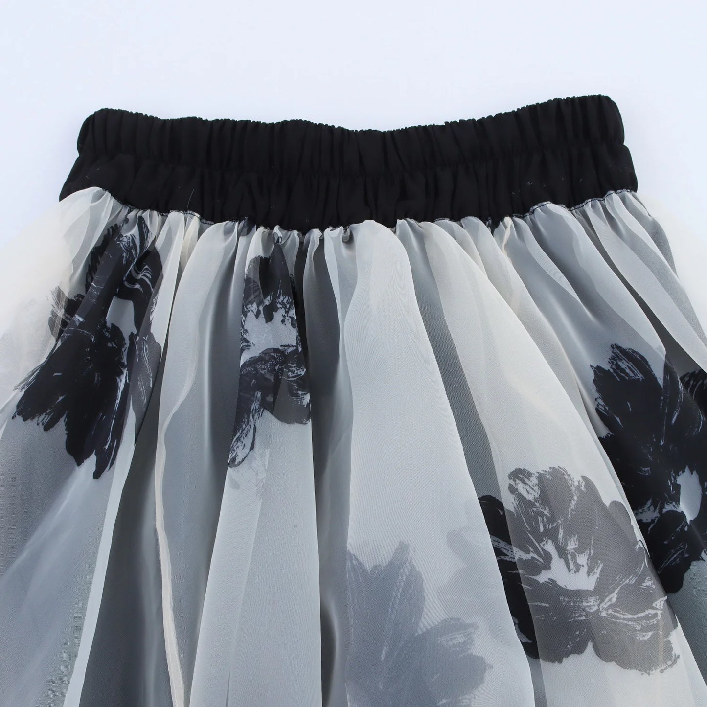 🍒Floral Chiffon dress midi elegant summer fashion loose collarless outfit also can be used as a maxi skirt versitile clothing natural waist smart casual party occasion wear Versatile Style