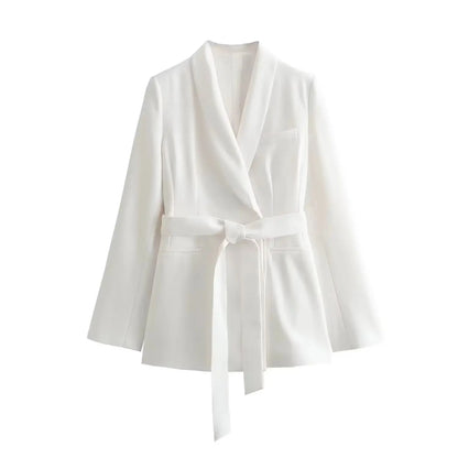 🍒Long sleeve lapel blazer belted jacket kimono style occasion wear smart casual clothing feminine fashion wear kim ono  Owns This You Can Too