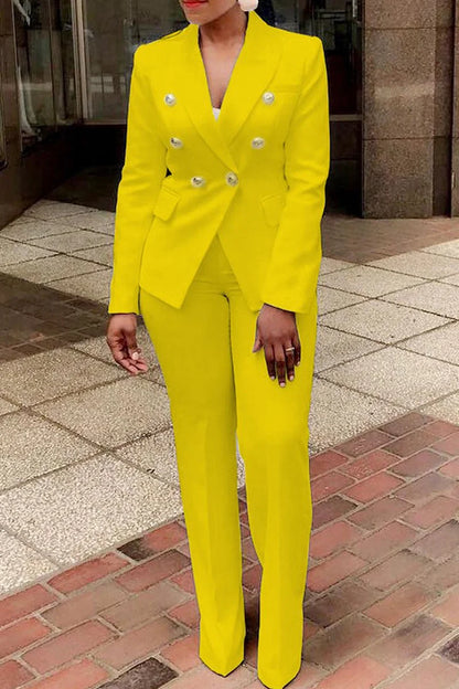 🍒Solid colour suits blazer and pants set for women business suits smart casual wear occasion party wear Flag Your Fly