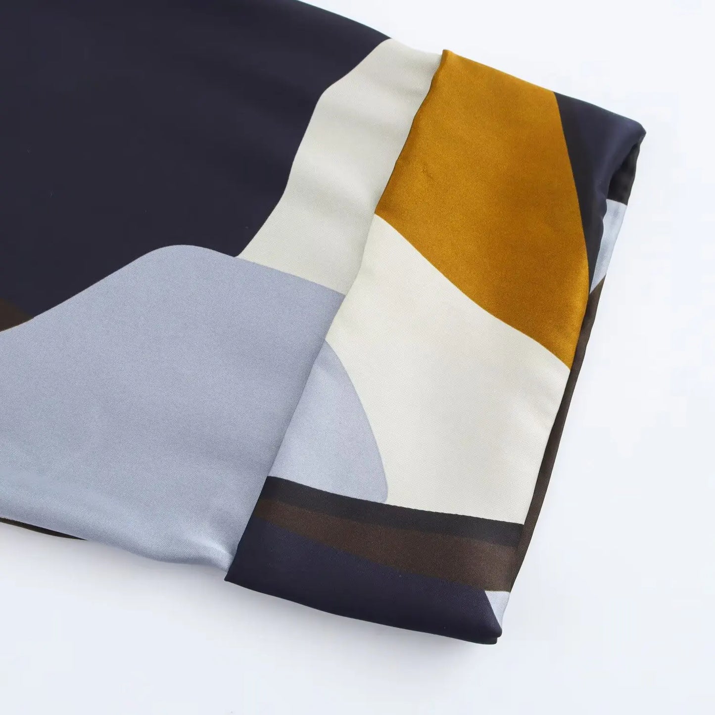 🍒Women's satin shirt lazy style casual simple lapel collar shirt button decoration printed light weight jacket for summer Multi- task