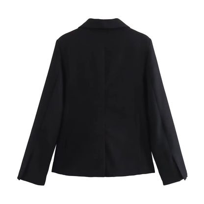 🍒Women's suit jacket with pockets one button clothing versatile slim fit long-sleeved outerwear smart casual  Look Mint In Cream