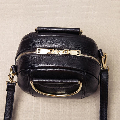 🍒Genuine leather shoulder bags for women's luxury handbags fashion crossbody bag female Purse bag smart casual round bag  Its Round About time for A New Bag Leather bag