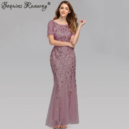 🍒Sequin maxi cocktail dress long bridesmaid prom outfit for special occasion party club bodycon vintage style clothing You'll Fish This Mermaid Out Time &Time