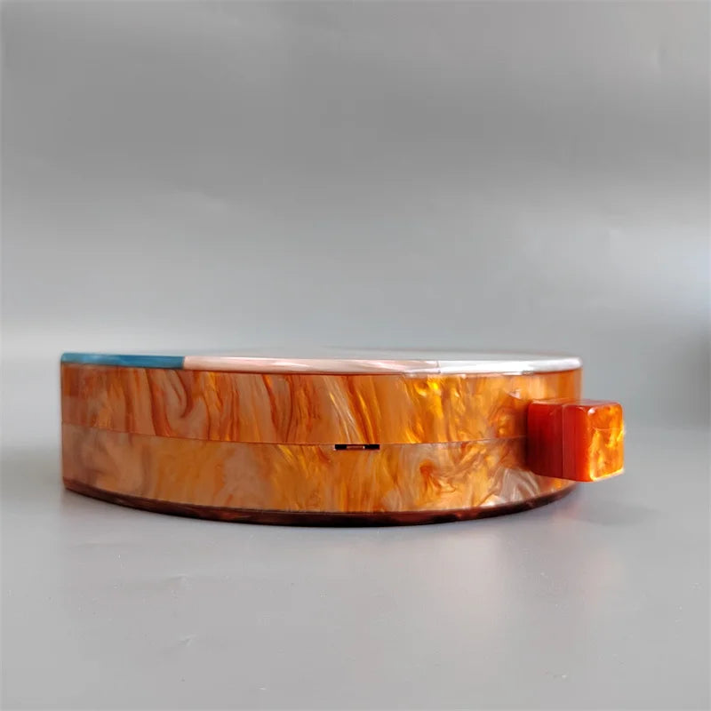 🍒Orange resin bag with handle women shoulder bag acrylic box clutch bag evening purse wedding party purse wallet No Need To Squeese Money Out For this Orange
