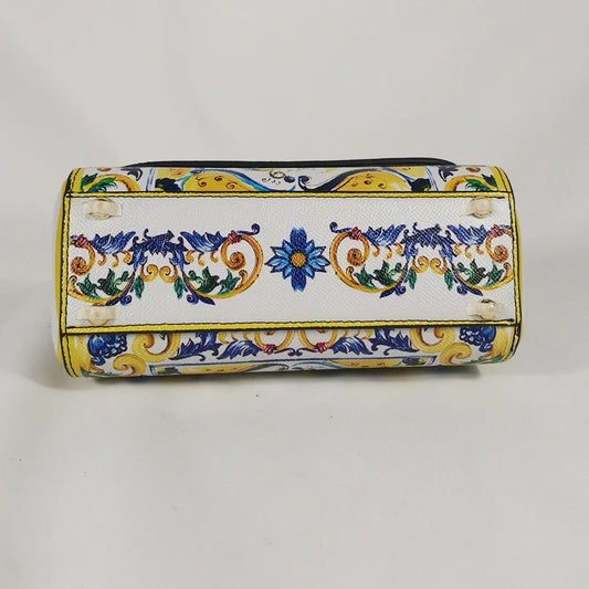 🍒Ladies crossbody bag colourful handbags womens rose print grab bag shoulder bag tote bag leather female Crossbody Brand Designer  Tile Style