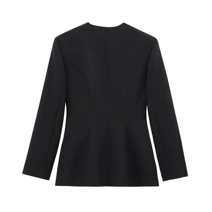 🍒Women's belt jacket v-neck autumn spring clothing smart casual wear retro long sleeve occasion wear party wear Dont WAiST TIE-m In Getting This
