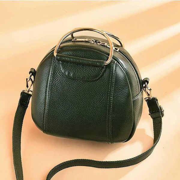 🍒Genuine leather shoulder bags for women's luxury handbags fashion crossbody bag female Purse bag smart casual round bag  Its Round About time for A New Bag Leather bag