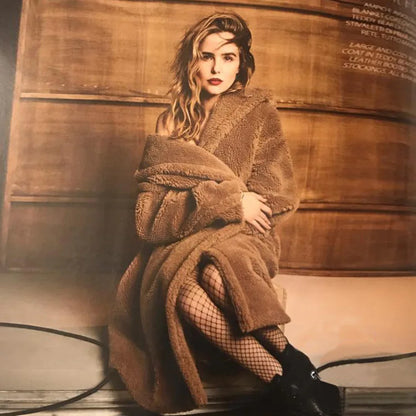 🍒Women winter faux fur coat winter long women female thick teddy bear outerwear Casual loose oversize outdoor wear Bear Winter With A Teddy