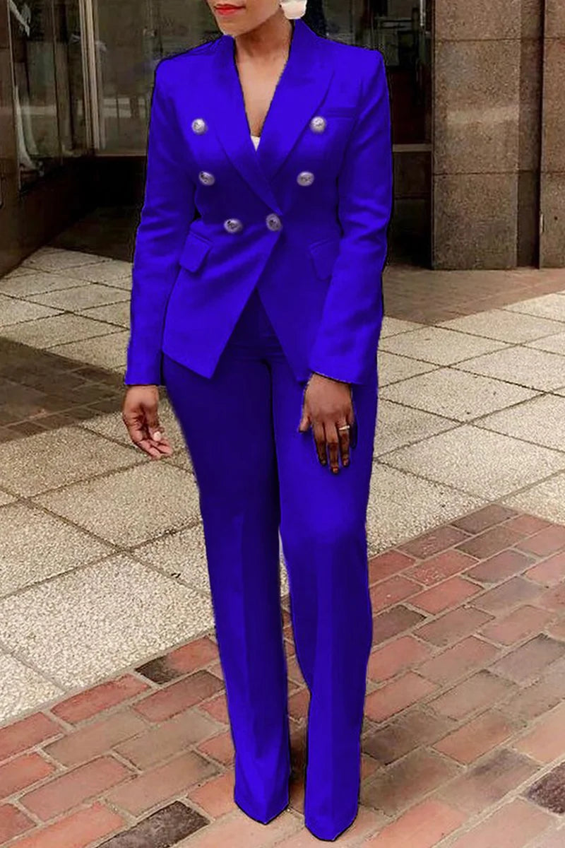 🍒Solid colour suits blazer and pants set for women business suits smart casual wear occasion party wear Flag Your Fly