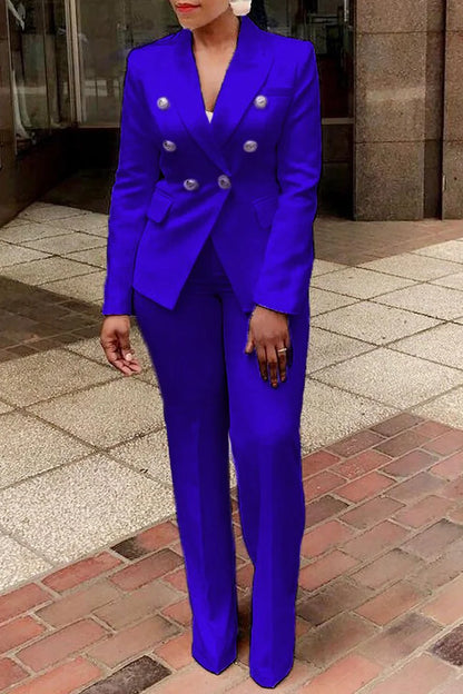 🍒Solid colour suits blazer and pants set for women business suits smart casual wear occasion party wear Flag Your Fly