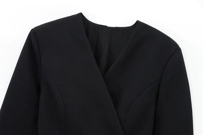 🍒Women's belt jacket v-neck autumn spring clothing smart casual wear retro long sleeve occasion wear party wear Dont WAiST TIE-m In Getting This