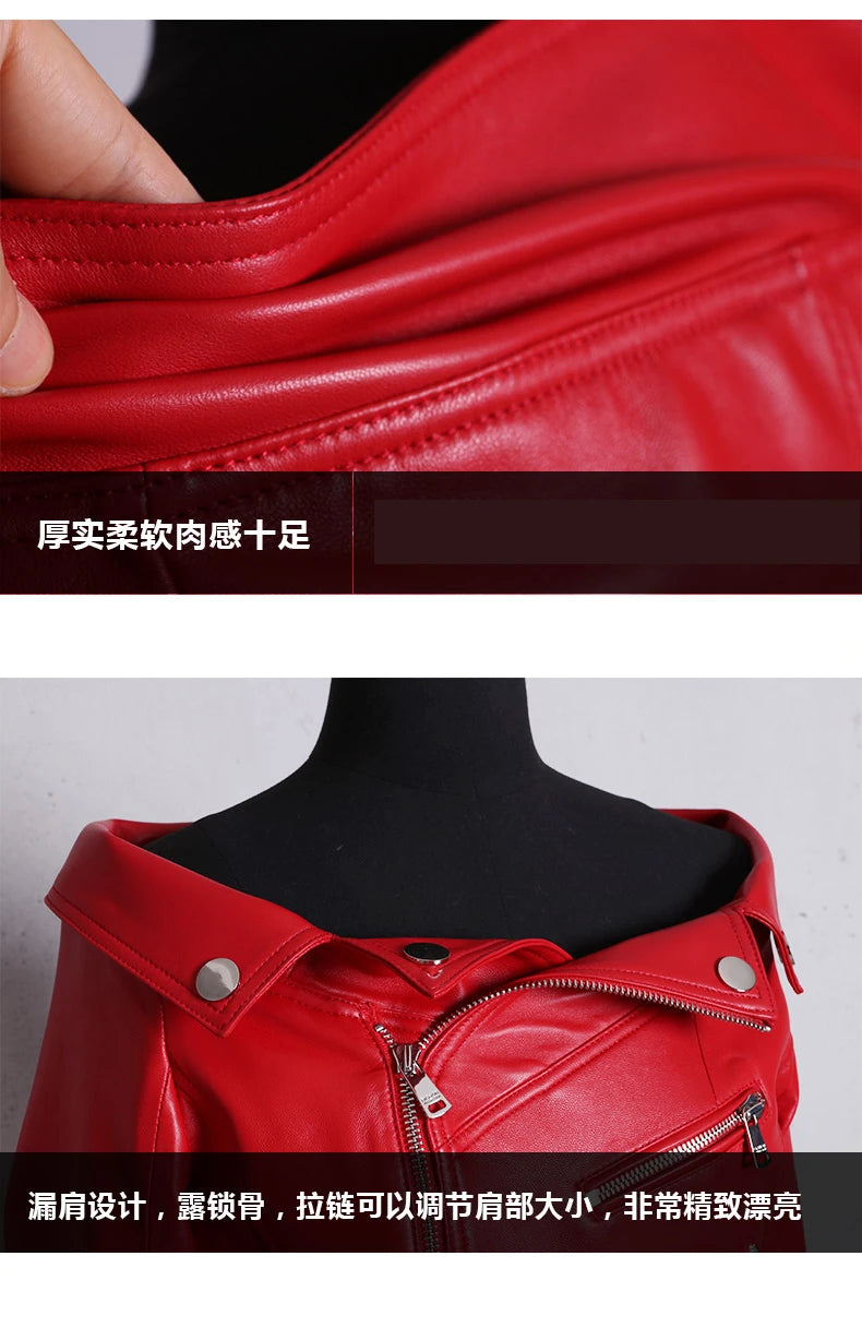 🍒Leather long dresses with side split for women slash neck red black pu outfit long sleeve shoulderless for occasions party wear club wear REDiculously Cool