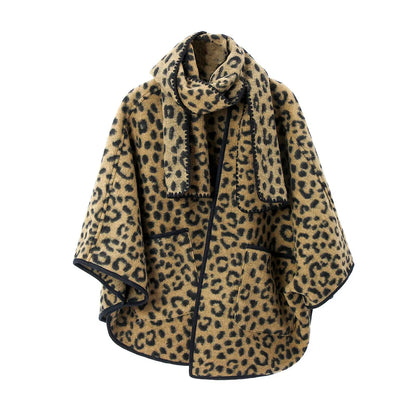 🍒Shawls for women cross-border  style high-end feel versatile leopard print cape spring, autumn and outerwear fashion animal print smart casual winter wear Surely Shawls