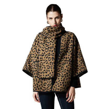 🍒Shawls for women cross-border  style high-end feel versatile leopard print cape spring, autumn and outerwear fashion animal print smart casual winter wear Surely Shawls