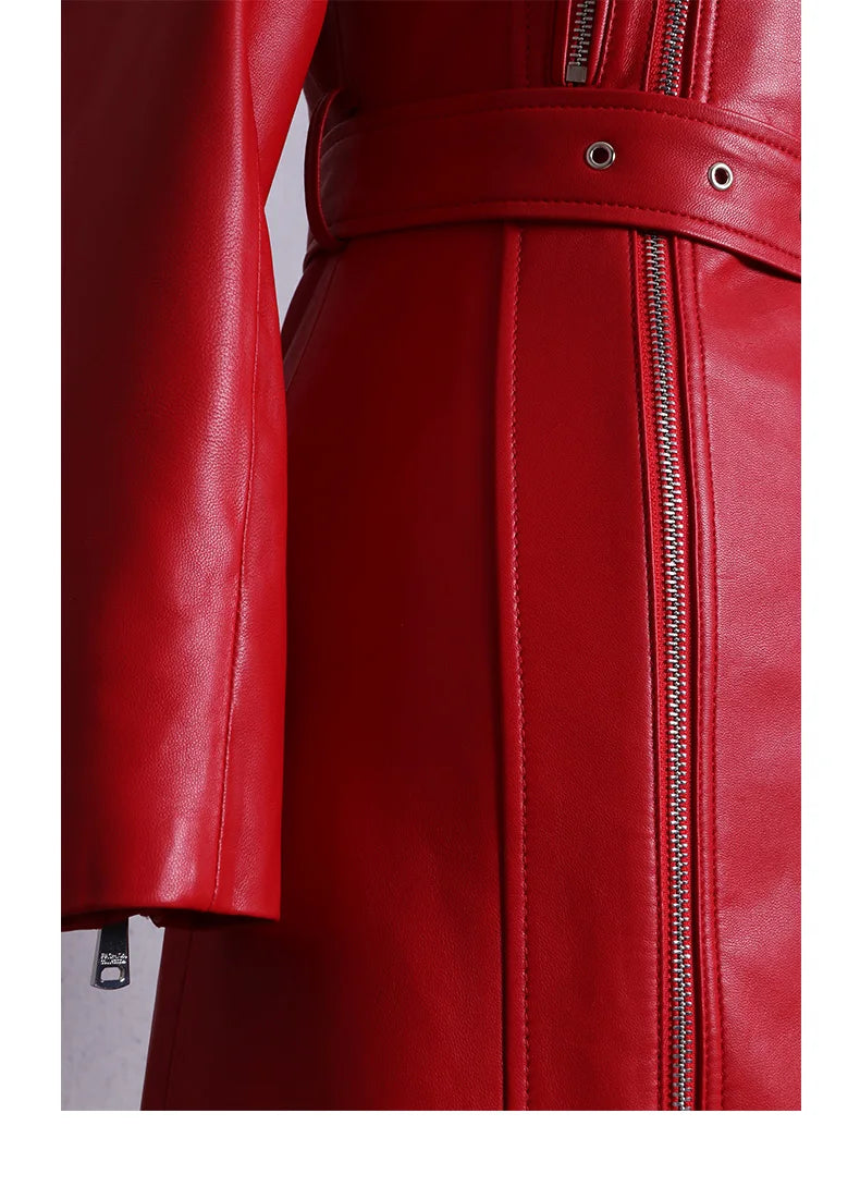 🍒Leather long dresses with side split for women slash neck red black pu outfit long sleeve shoulderless for occasions party wear club wear REDiculously Cool