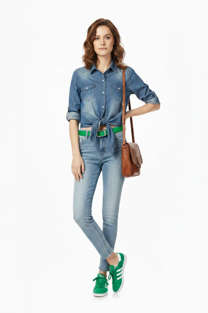 🍒kimono denim shirt short sleeve women tops crop short Jeans shirt womens summer blouses cool feminine shirts casual clothes Get Tied To Denim