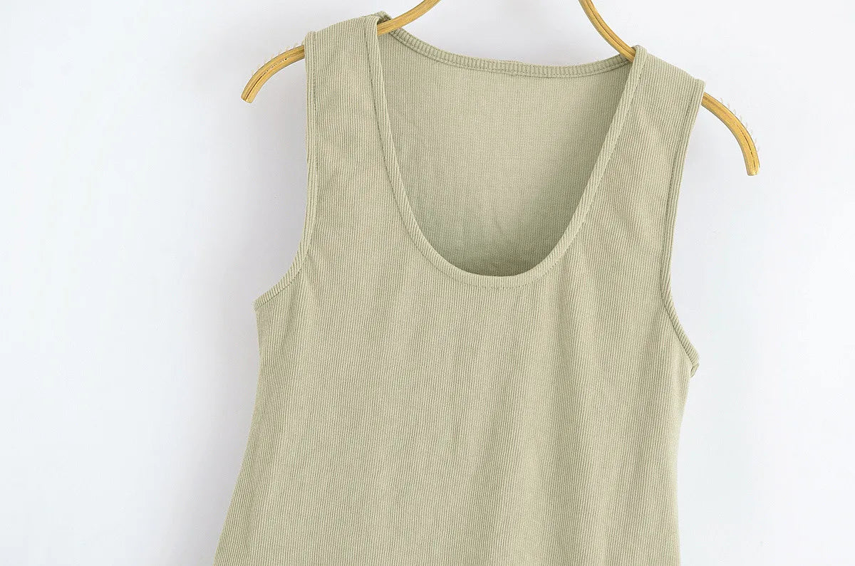 🍒Women's sleeveless vest outfit maxi summer mixed media fashion smart casual wear for women  Sleeveless Long Vest dress a-line pleated InVEST In Essentials