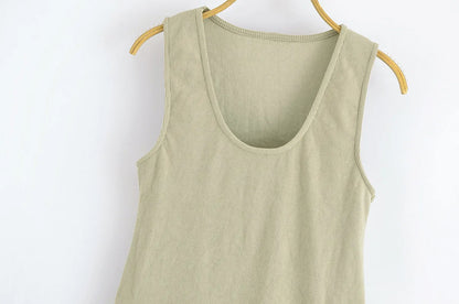 🍒Women's sleeveless vest outfit maxi summer mixed media fashion smart casual wear for women  Sleeveless Long Vest dress a-line pleated InVEST In Essentials