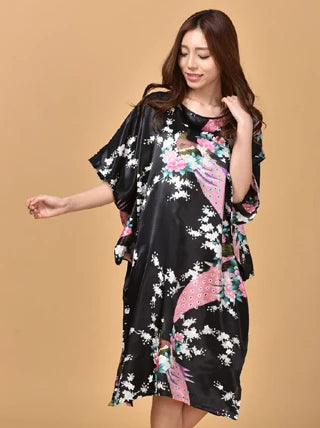 🍒Silky nightwear silk rayon robe breathable loose lounge dress nightgown colorful sleepwear shiny loungewear kaftan bath robe Shine In SilkySinkySilks