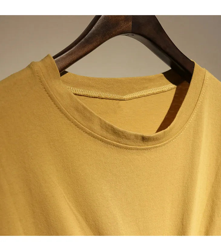 🍒100% cotton summer dress side knot design short sleeve midi outfit womens casual fashion t- shirt dress holiday clothes Bend Into Banana